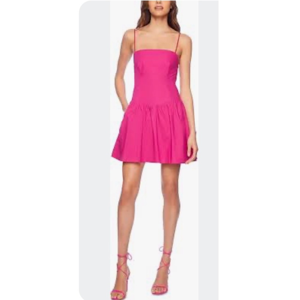 Susana Monaco Poplin Dress Straight Neck Smocked Back W/ Pockets‎ Size: L